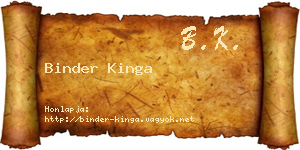 Binder Kinga névjegykártya
